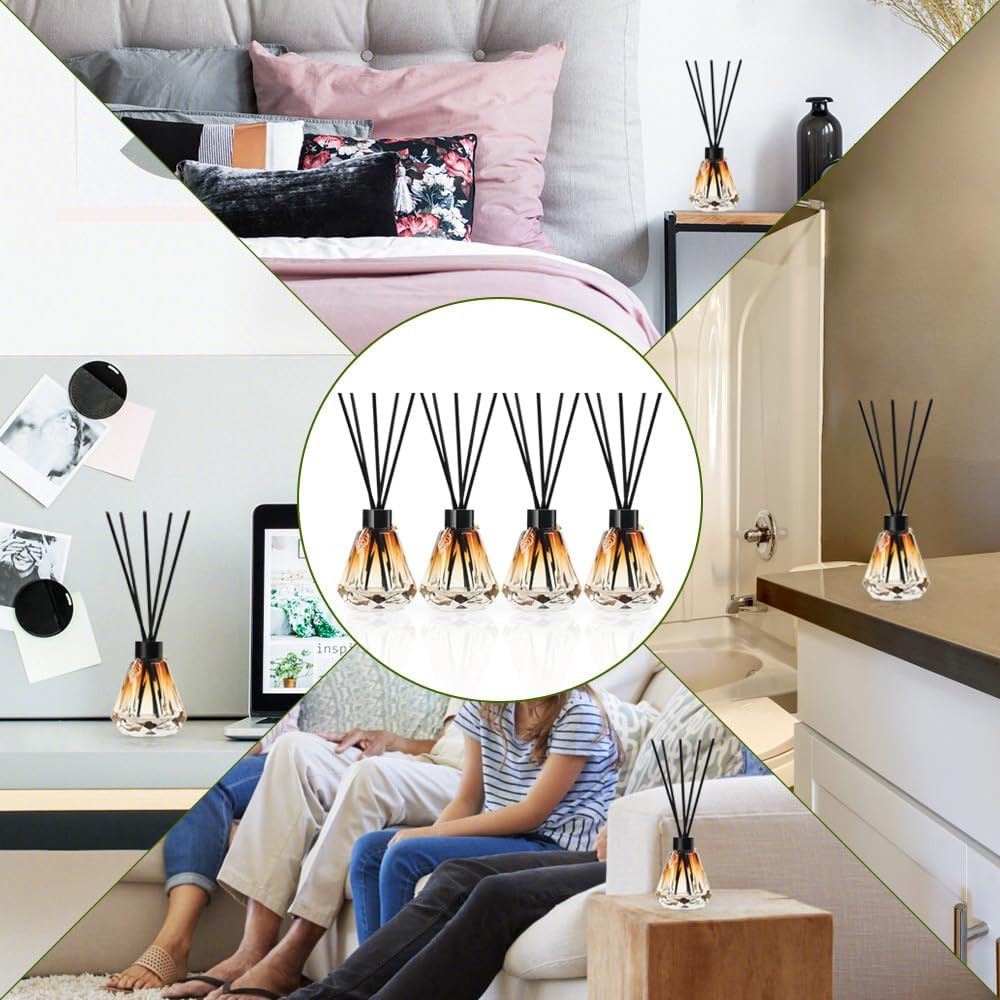 Reed Diffuser, 4Pcs Reed Diffuser Empty Bottles with 20Pcs Reed Diffuser Sticks,