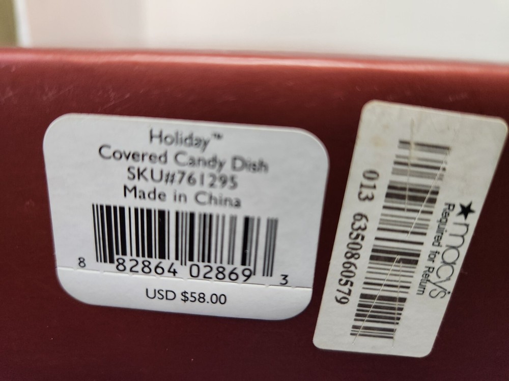 LENOX HOLIDAY DIMENSION COLLECTION COVERED CANDY DISH WITH BOX