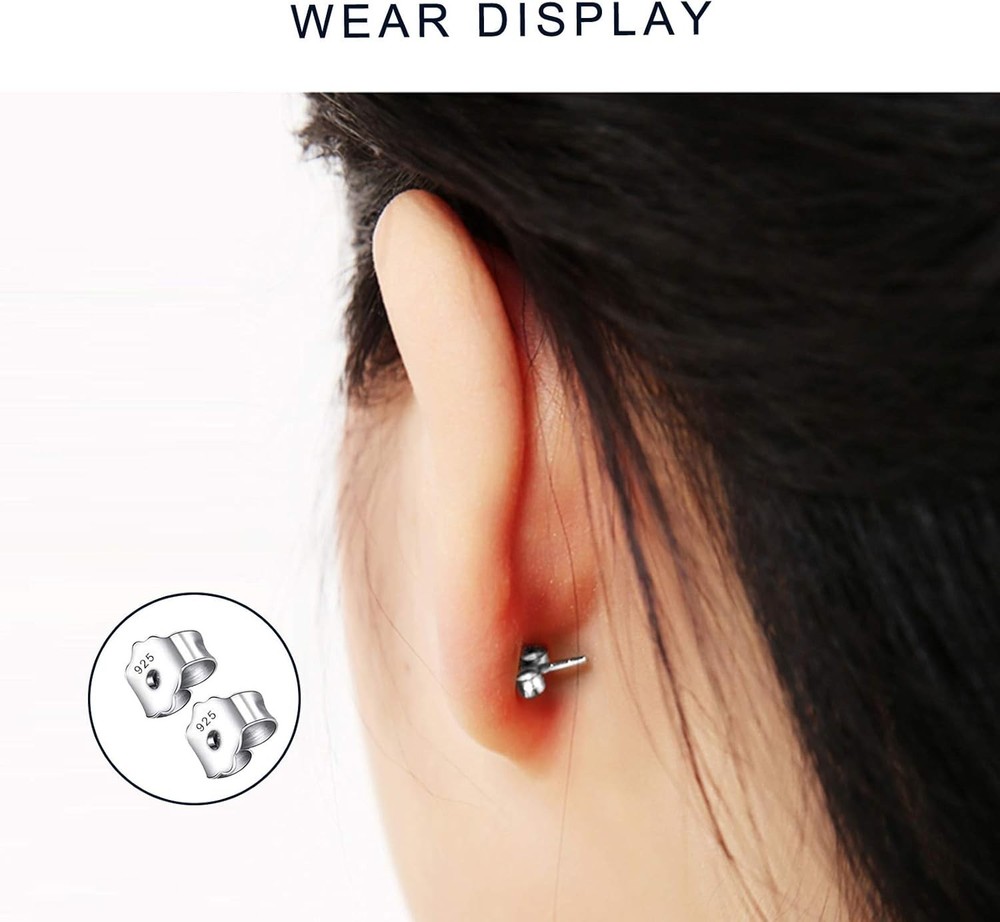 30Pcs/15 Pairs 925 Sterling Silver Earring Backs Replacement Secure Ear Locking