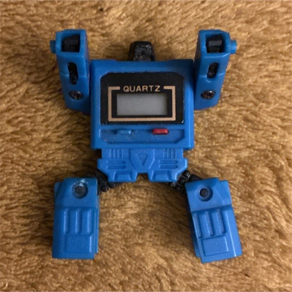 Blue Quartz Transforming Robot Toy Digital Watch Figure