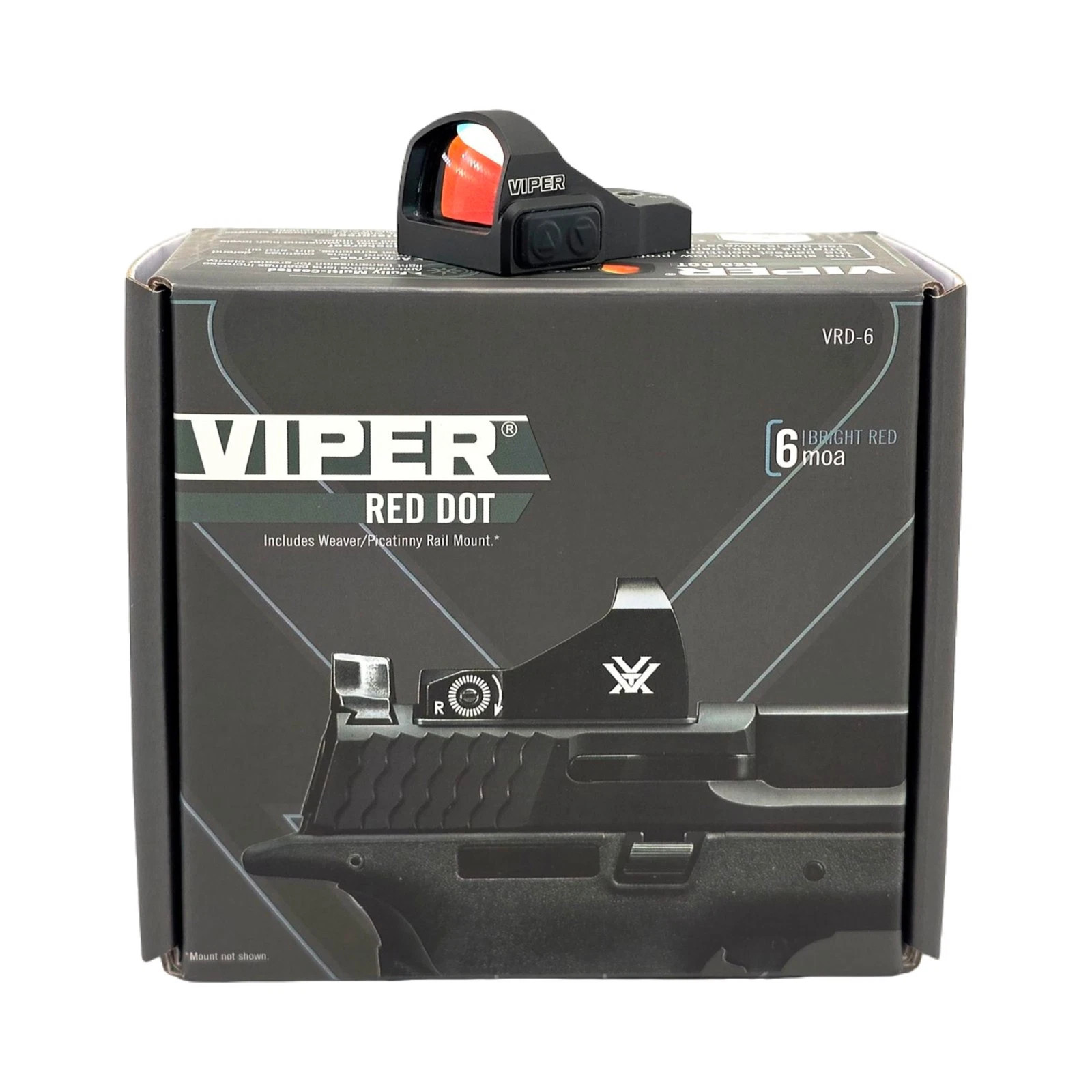 Vortex Viper 1x24mm, 6 MOA Red Dot Sight CR2032 Battery, Black, VRD-6