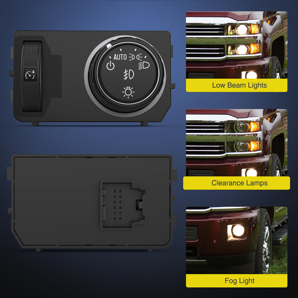 Headlight Dimmer Switch Compatible with 2014 2015 2016 2017 2018 2019 Chevy Silv