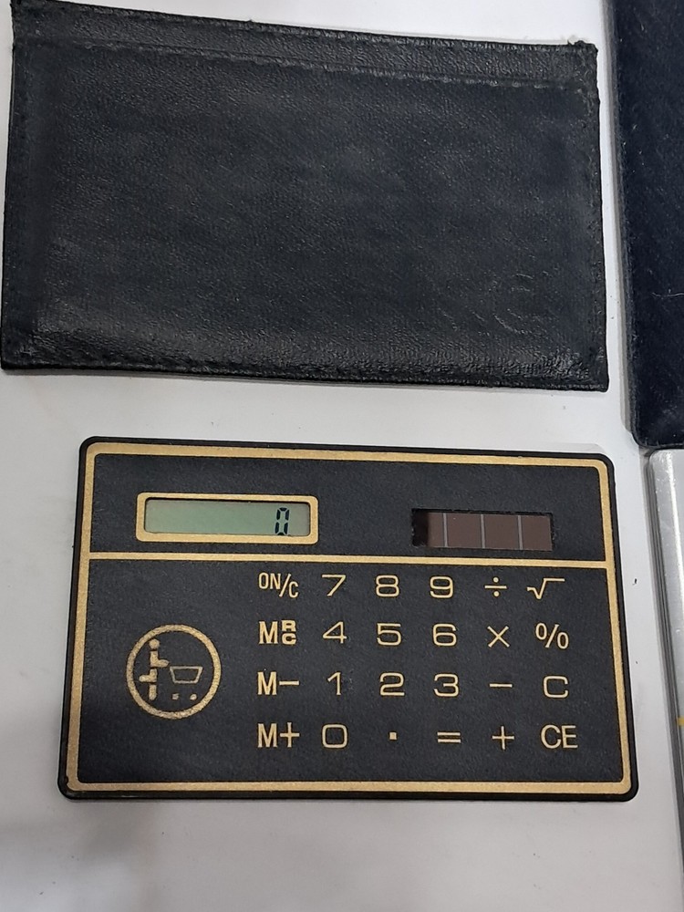 3-Vintage Solar Powered Calculators With Cases (e)