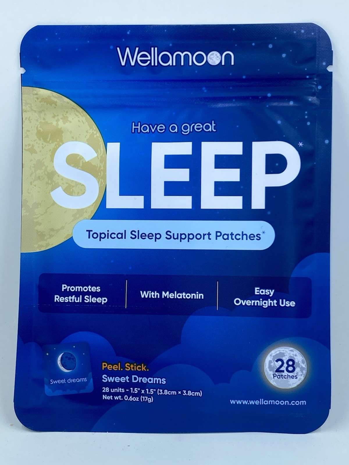Wellamoon Sleep Support Single Pack Of 28 Patches Melatonin EXP:9/17/26
