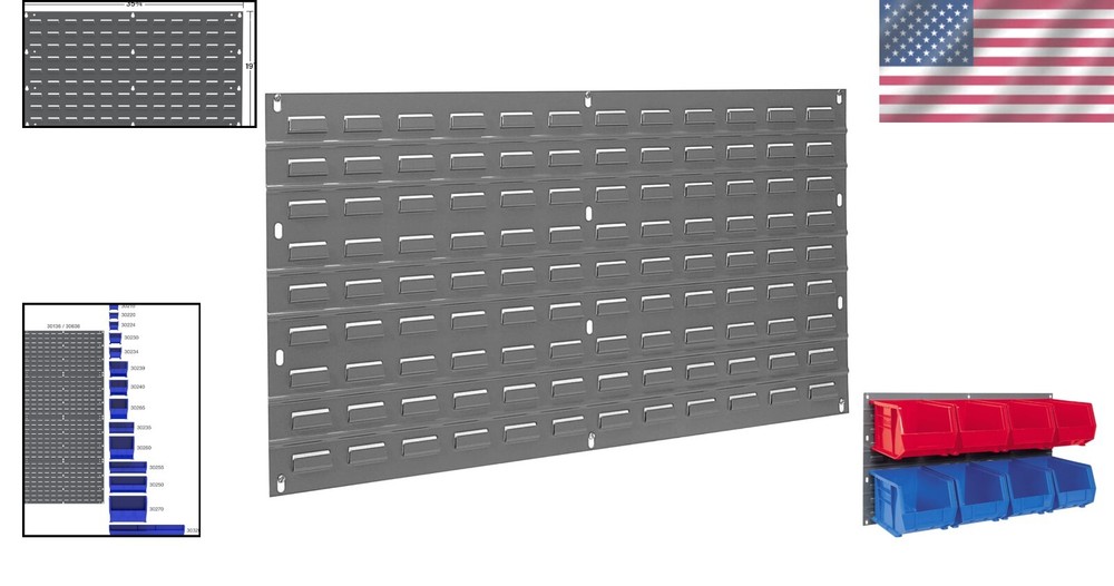 Customized Garage Tool Storage Solution with Heavy-Duty 36" Louvered Panel Grey