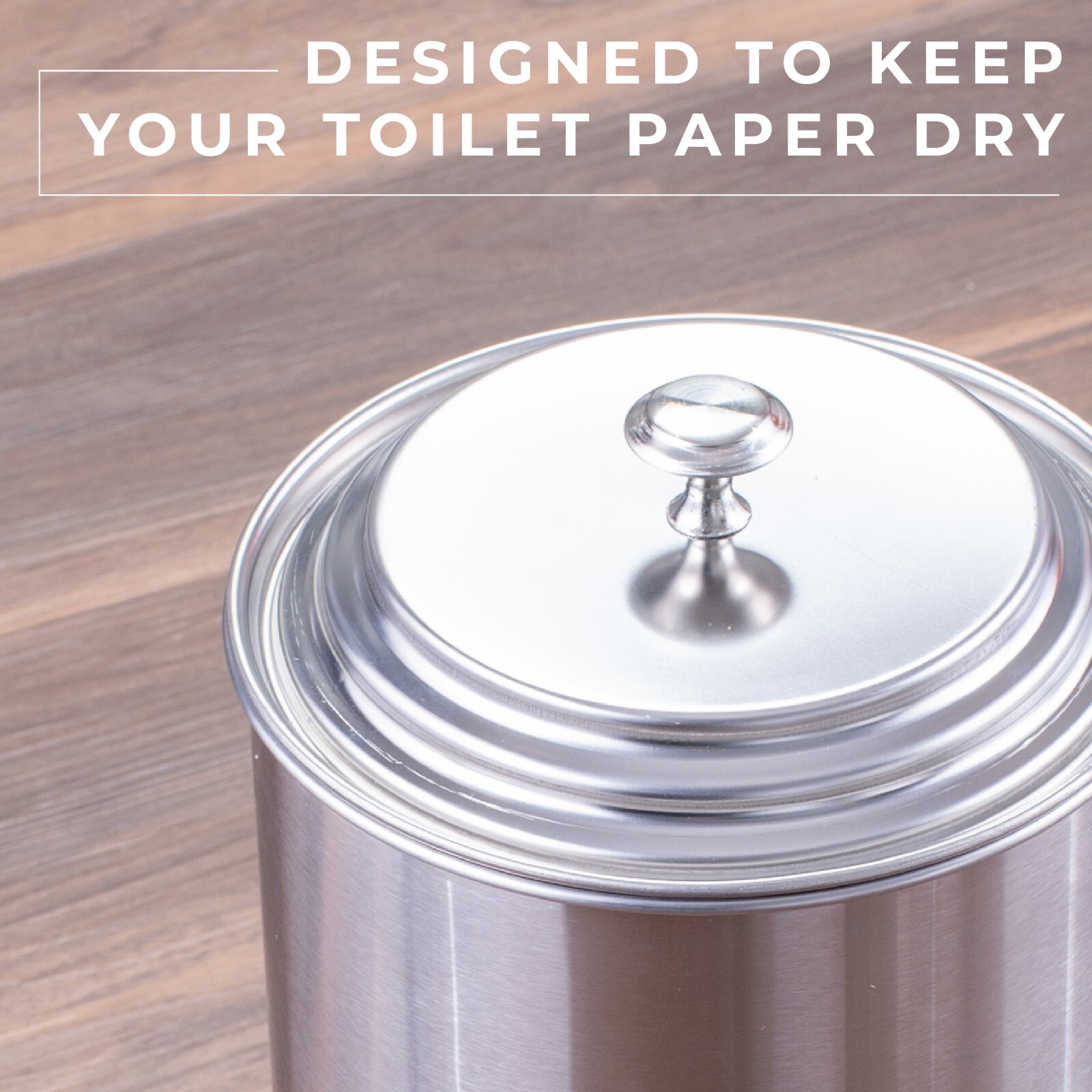 Freestanding Toilet Paper Holder for Extra Large Toilet Rolls - Stainless Finish