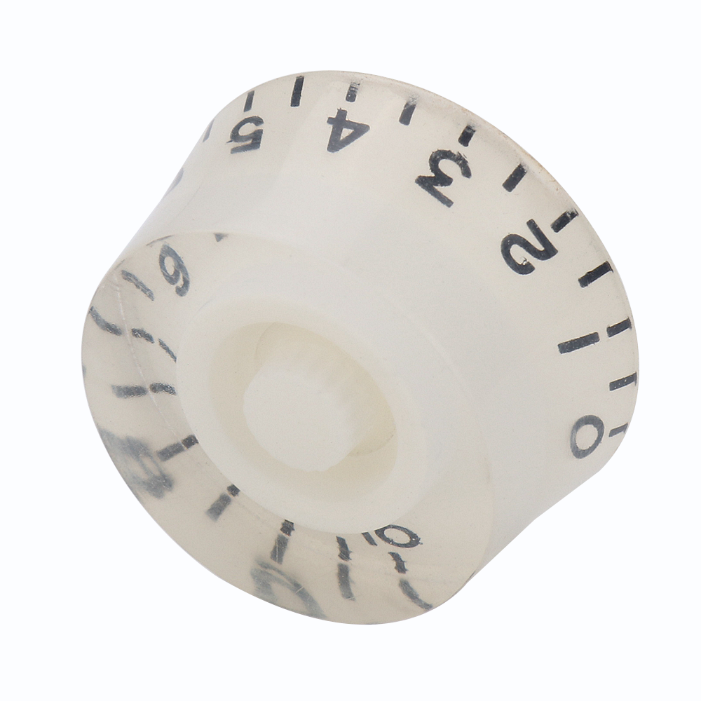 4pcs Acrylic Guitar Knobs Volume Tone Speed Control Knobs White with Black words