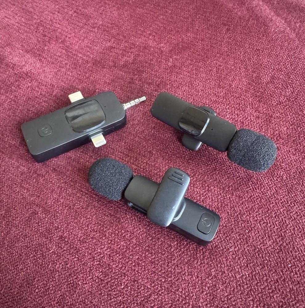 PQRQP 3 in 1 Professional Wireless Lavalier Microphone iPhone Android