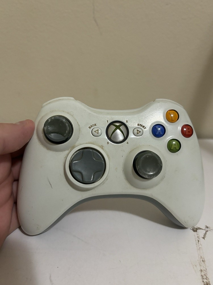 OEM Microsoft Xbox 360 Wireless Controller White Genuine Tested Works Clean