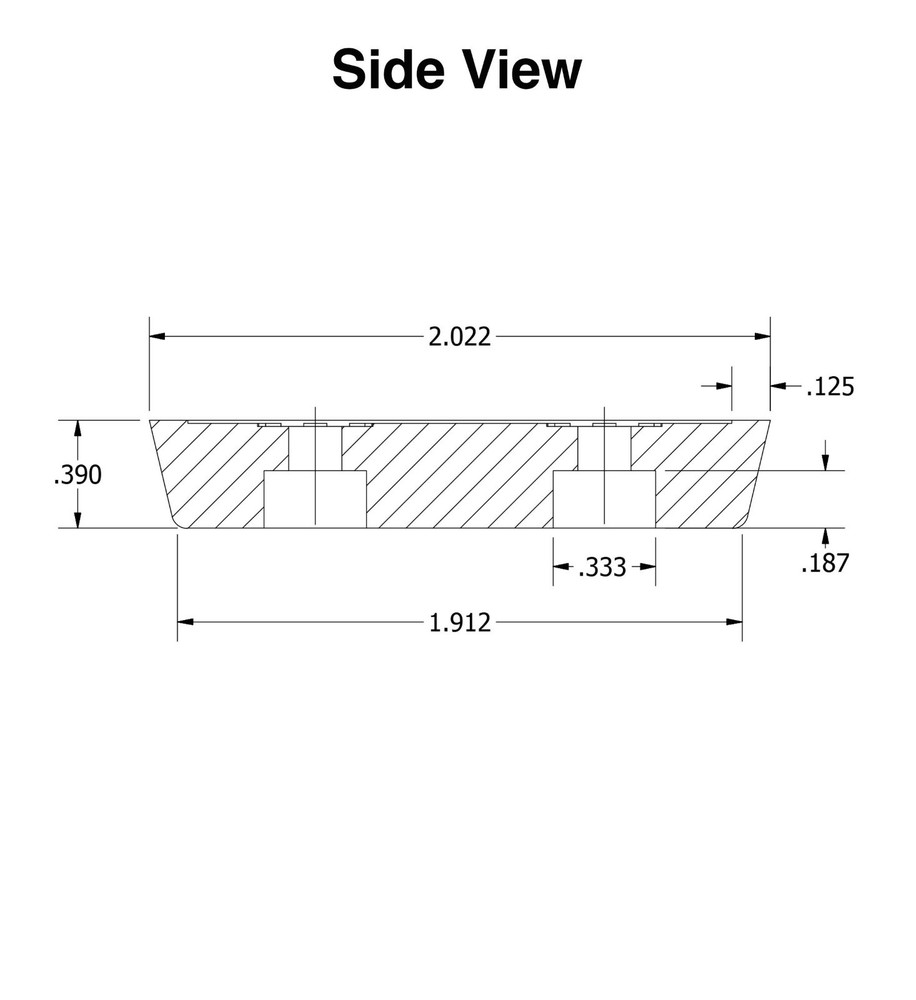 4 Medium Rectangular Rubber Feet Bumper w/Metal Insert & Screws - US Made