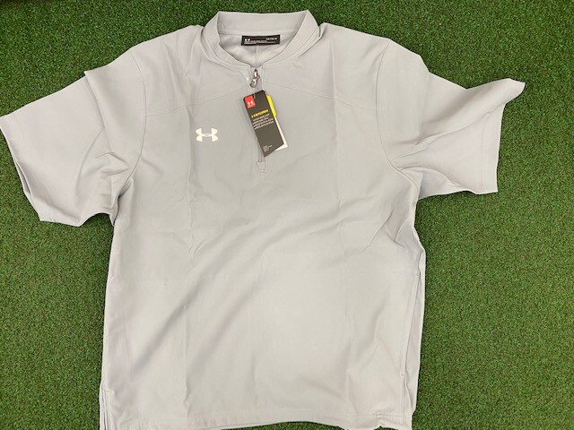 Under Armour Men's Short Sleeve Cage Jacket 1/4 Zip Baseball Pullover solids