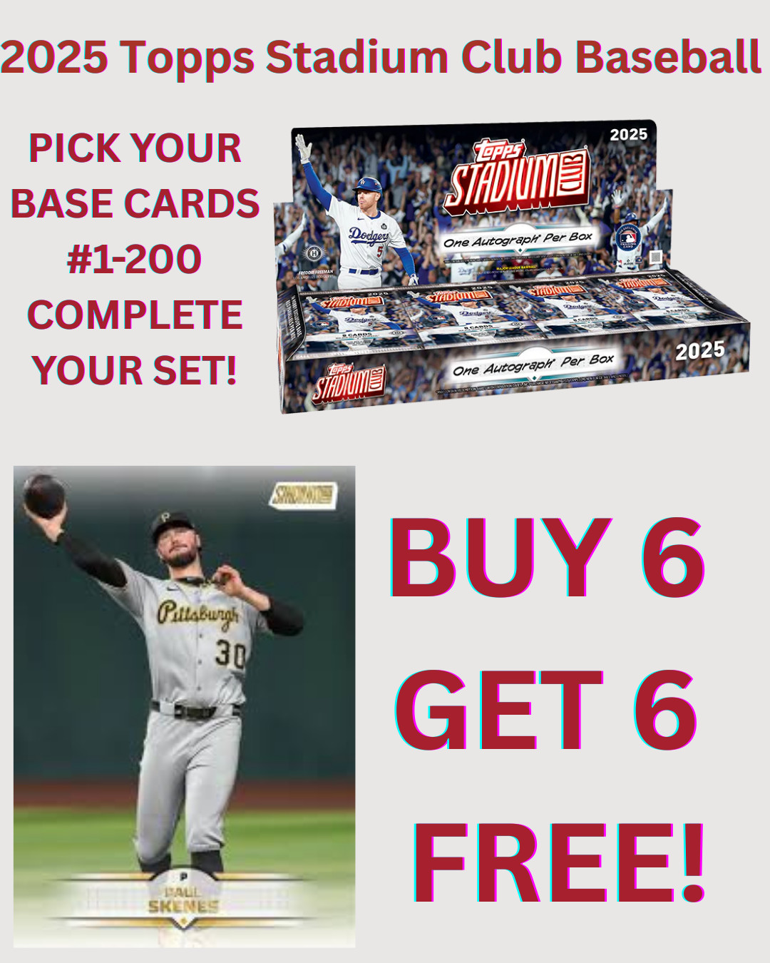 2025 Stadium Club Baseball BASE SINGLES #1-200 You Pick & Complete Your Set!