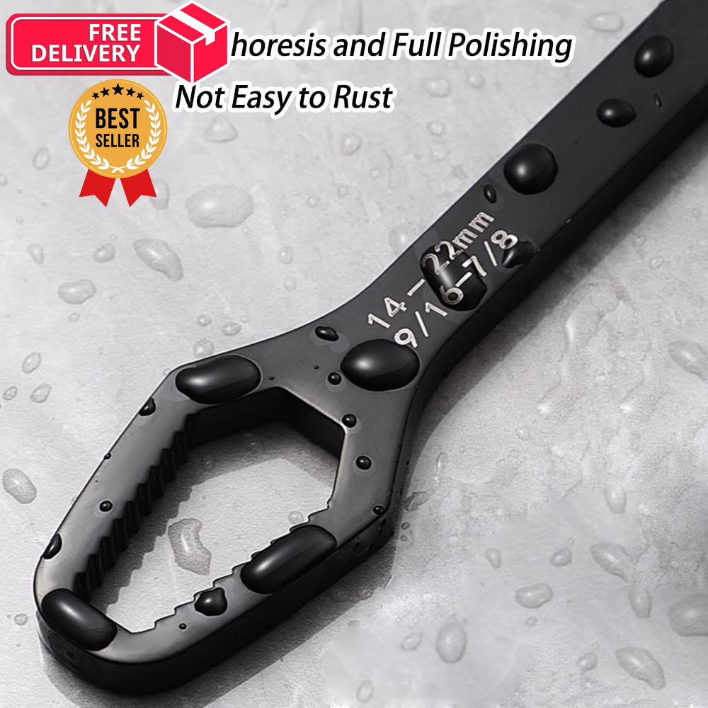 Saipe 4 Pieces Universal Multifunctional Wrenches set Adjustable Black
