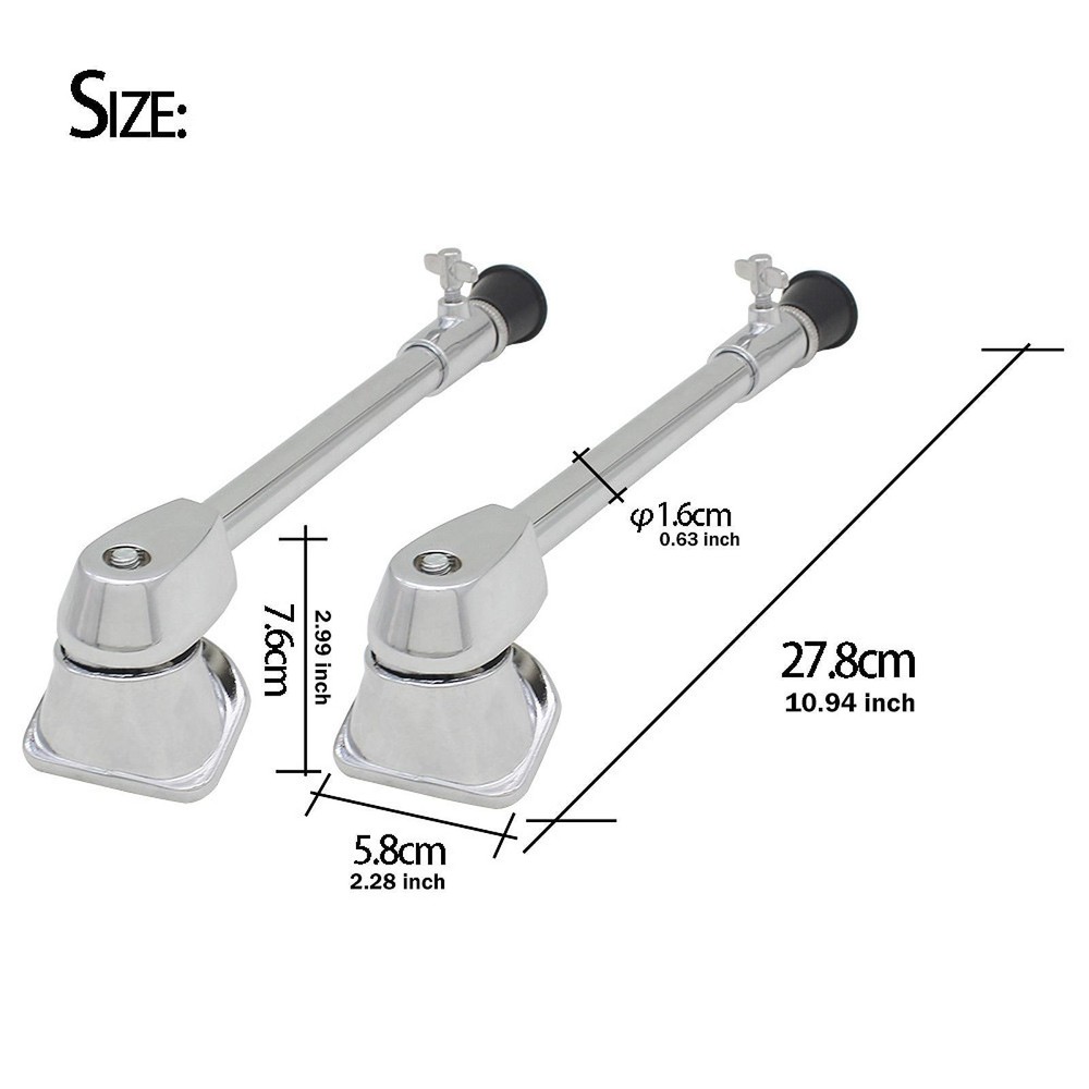 2Pcs Bass Drum Legs Drum Accessories Adjustable Simple Design Replacement Bases