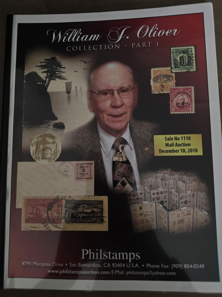 PHILIPPINES FILIPINAS Stamp Auuction Catalog William Oliver Collection