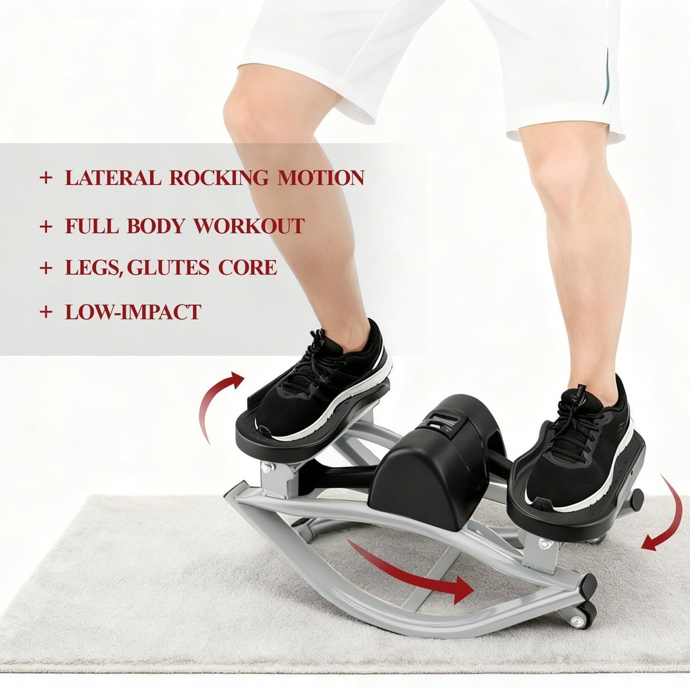Rock Stepper, Side to Side Rocker Stepper Machine, Low-Impact Lateral Stepper...