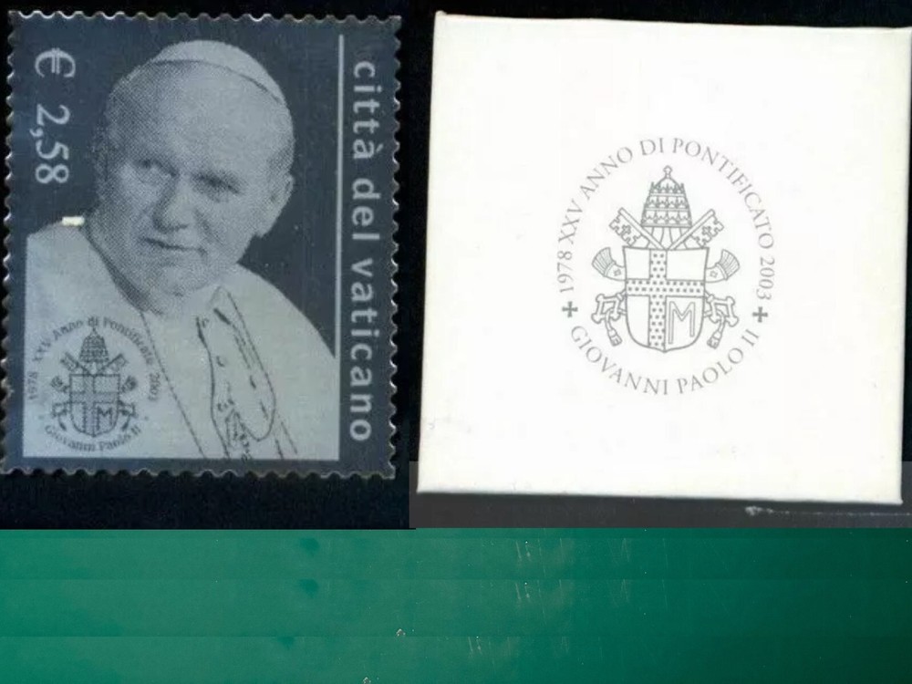 VATICAN 2003 - SILVER STAMP - JOHN PAUL II - Original packaging