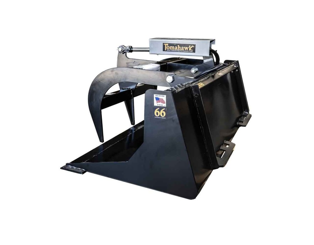 TOMAHAWK 66" SOLID BOTTOM GRAPPLE BUCKET QUICK ATTACH SKID STEER SHIPS FREE 3012