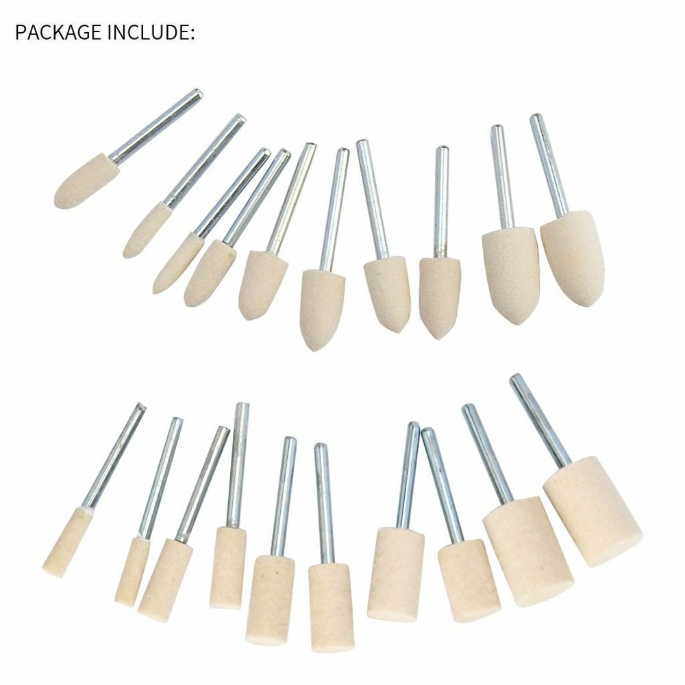 20pcs Wool Felt Polishing Bits Buffing Pads Tips Rotary Tool for Grinder Bit Kit