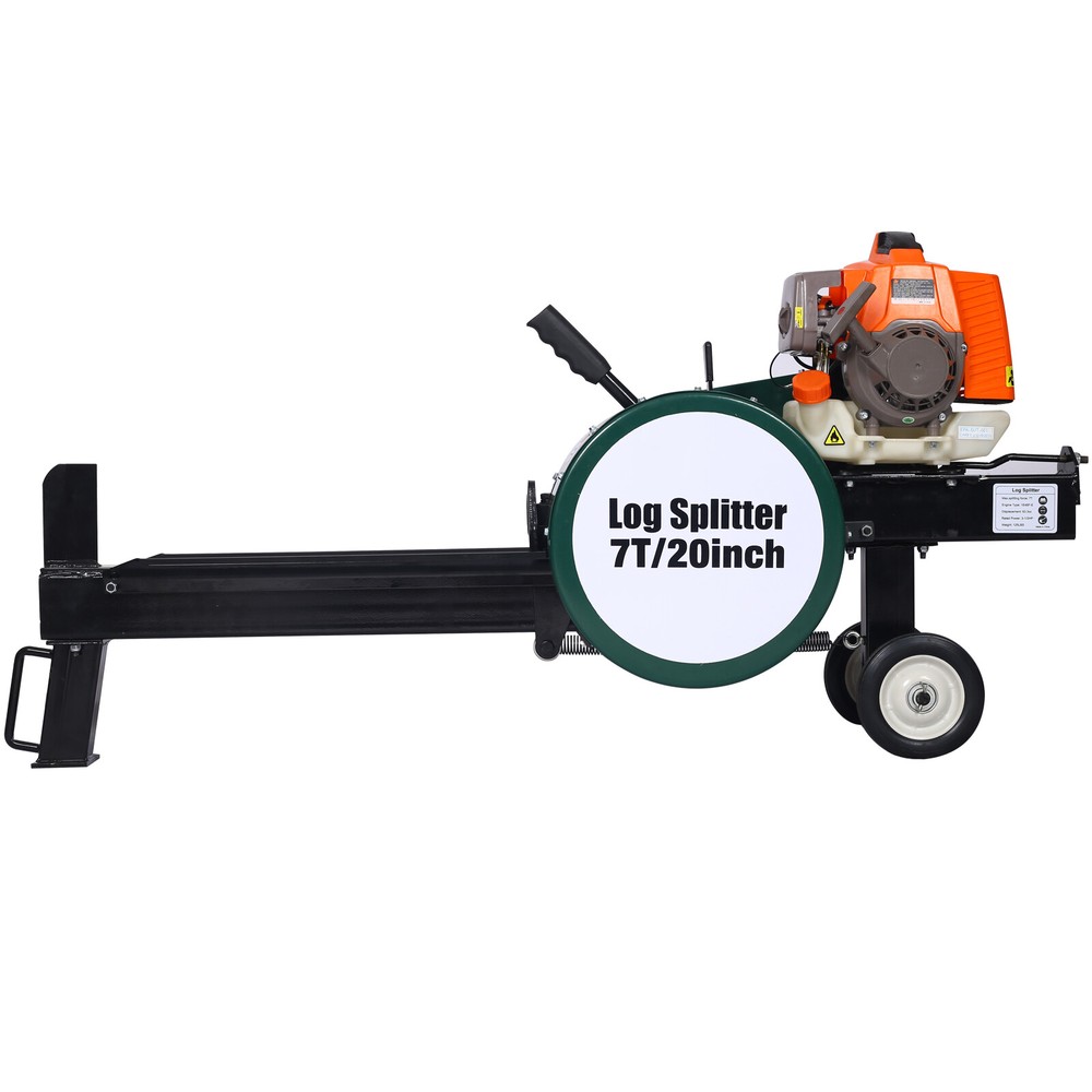 Double Flywheel Electric Log Splitter 7-Ton 2HP Hotizontal Auto Return 20in