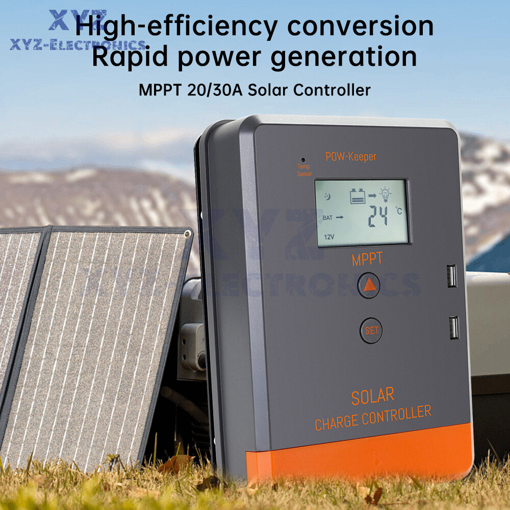MPPT 30A 20A Solar Charger Controller 12V 24V Solar Panel Regulator LCD Dual USB