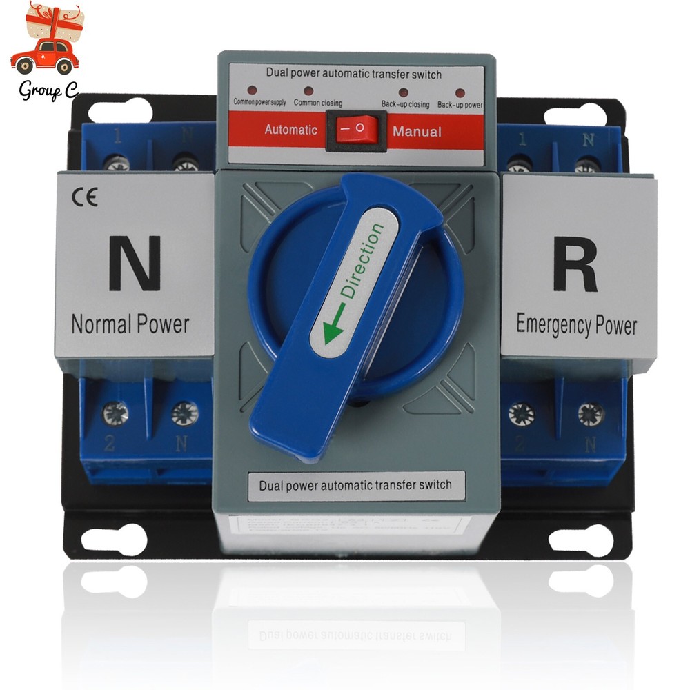 AC110V 2P 63A Mini Dual Power Automatic Transfer Switch Toggle Control Converts
