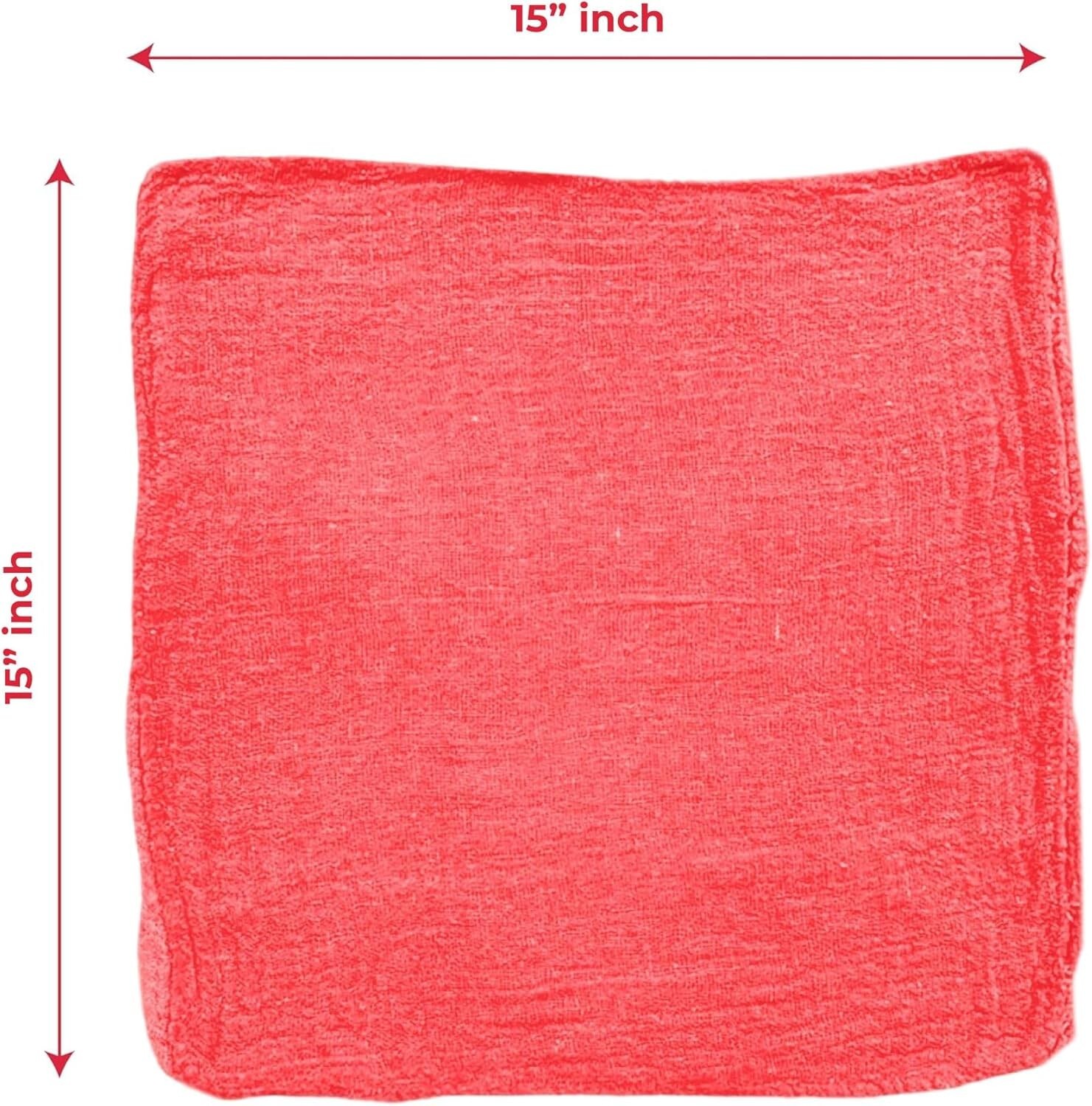 500 Pieces Red Shop Towels Large 15x14 Cleaning Rags, Fast Free Shipping