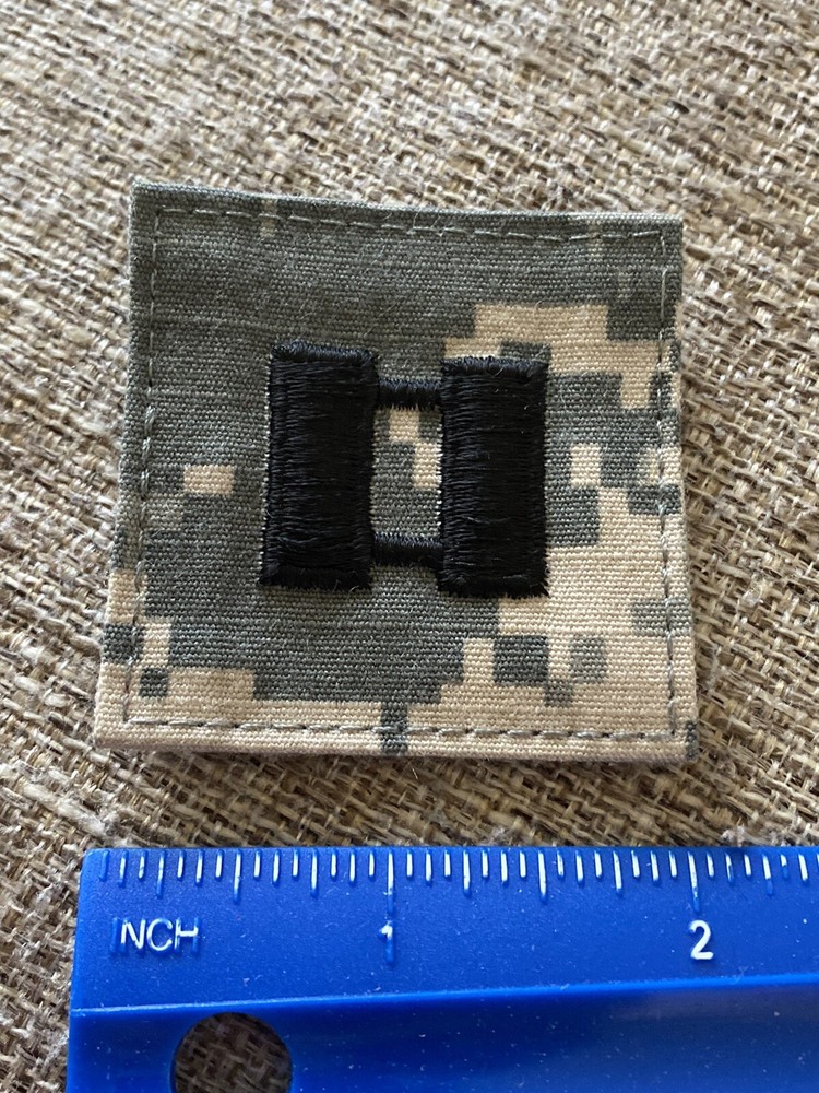 US Army Captain CPT O-3 Rank ACU Hook / Loop Pattern Military Patch INV6313
