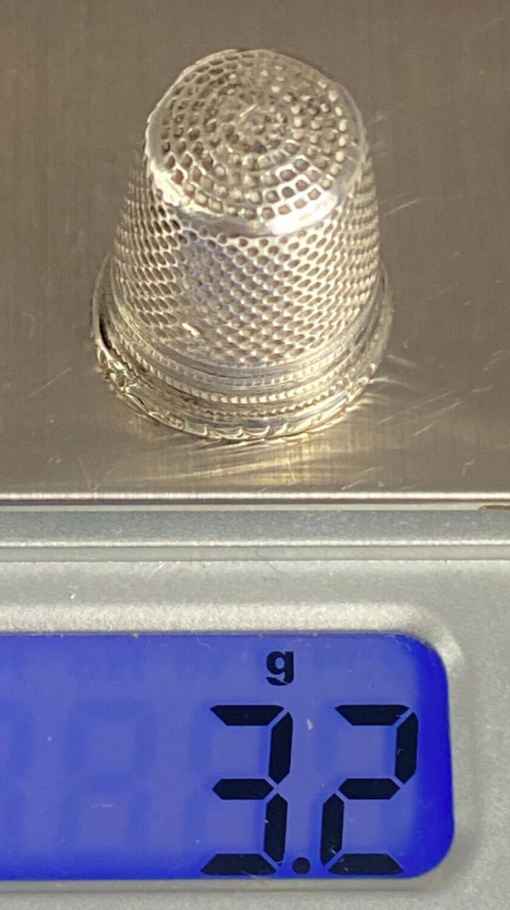 Antique 2x c1910 Solid Silver Thimbles One by U.S.A Simon Brothers & Other