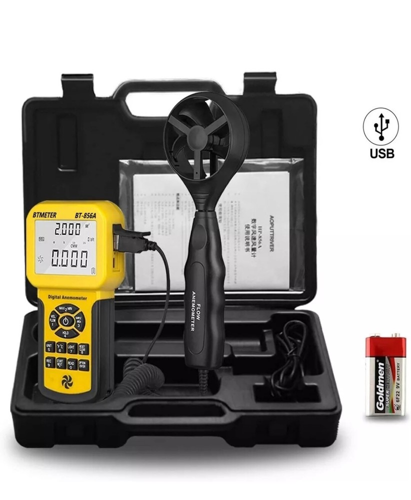 Pro CFM Anemometer Measures Wind Speed Wind Flow Wind Temp for HVAC Air Flow USB
