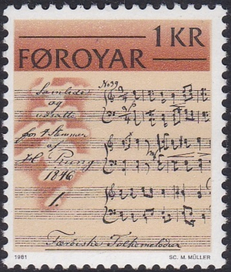 Faroe #Mi66 MNH 1981 Historical Documents Musical Notes [66]