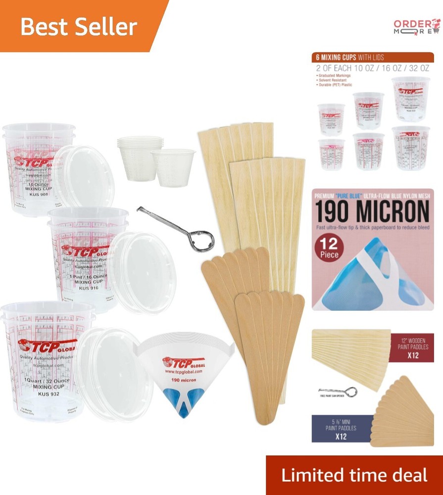 Versatile Paint Mixing Essentials in Durable Cups - 12 Piece Comprehensive Kit