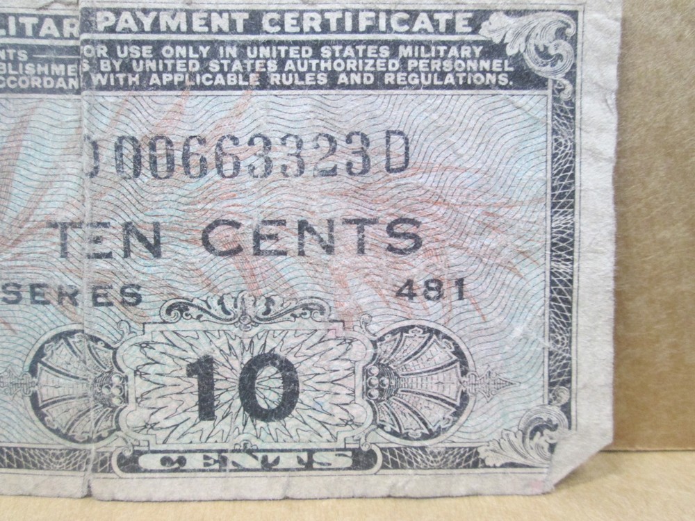 Military Payment Certificate 10 Cent Series 481