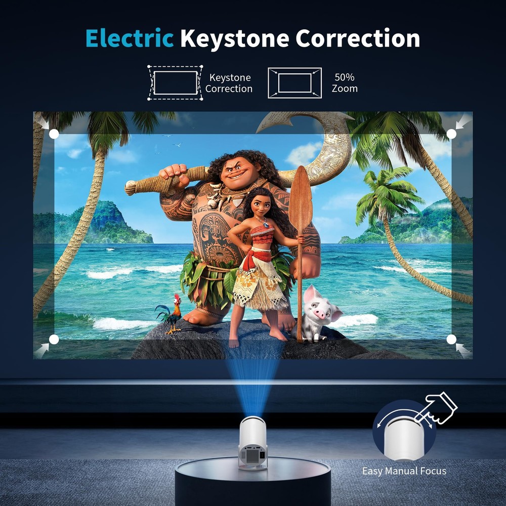 Mini Projector Portable Proyector 4K Support, Full HD 1080P Small Projector w...