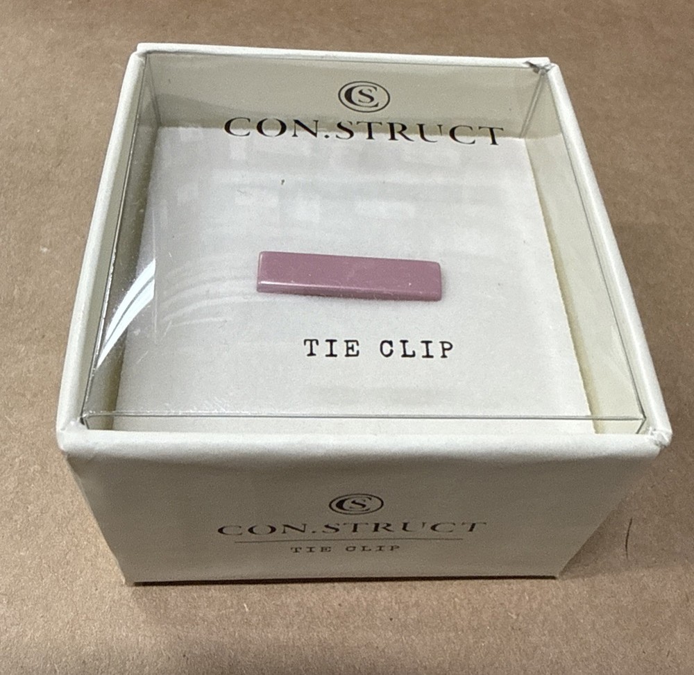 Construct Men's Solid Rose Quartz 1” Tie Bar (Rose Quartz)