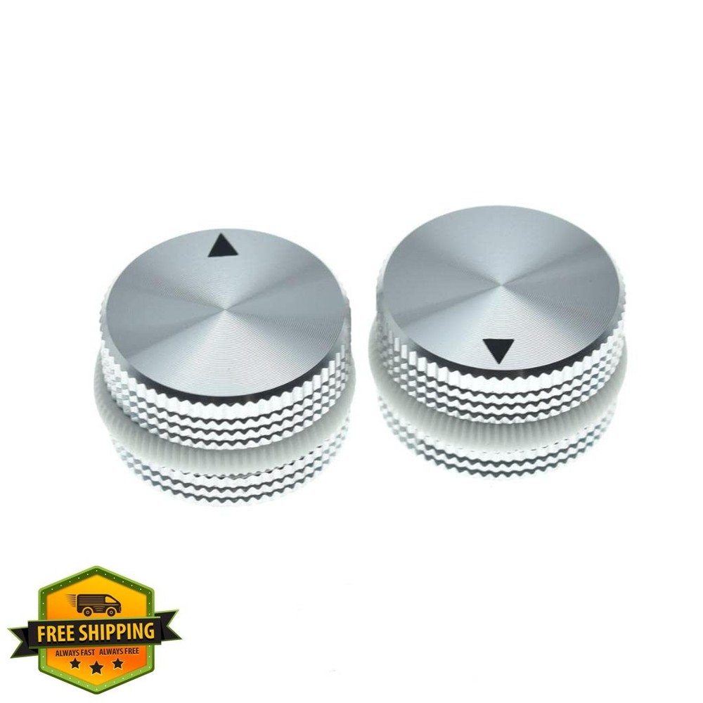 KAISH 2pc 25mm Aluminum Potentiometer Knobs 1/4" Silver