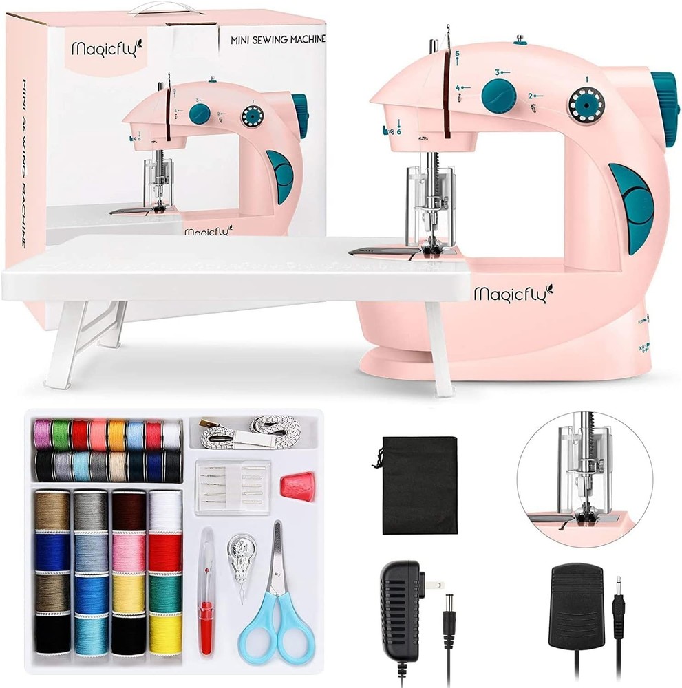 Mini Sewing Machine with Extension Table, Dual Speed Portable Sewing Machine ...