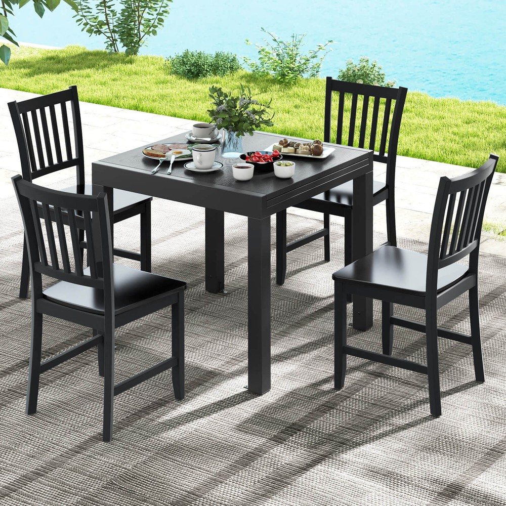Patio Expandable Dining Table 31.5"-63" Adjustable Rectangular All Weather Table