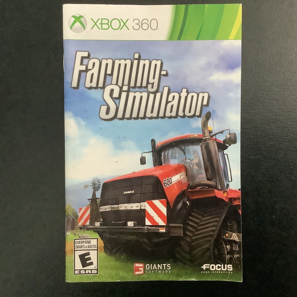 Farming Simulator Microsoft Xbox 360 Instruction Manual Only