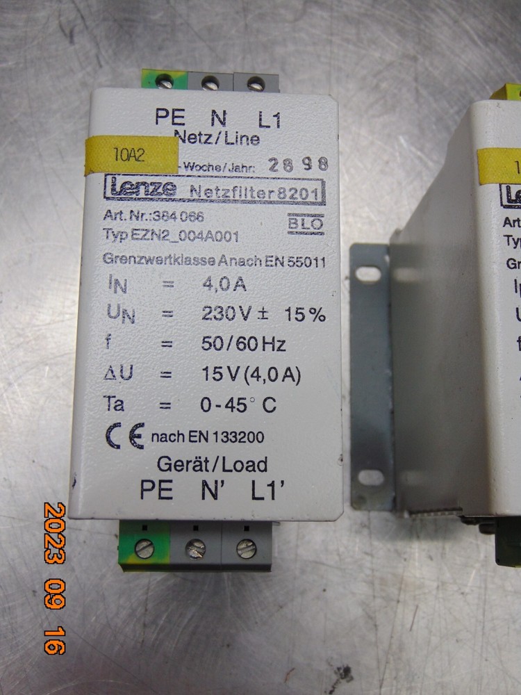 LENZE NETZFILTER 8201 PN:384 066 MAINS-FILTER