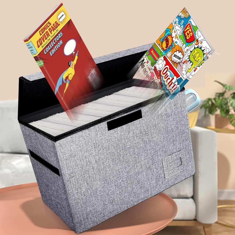 Comic Book Storage, Comic Book Box 15.5" X 7.5" X 11.3", Collapsible Comic Short