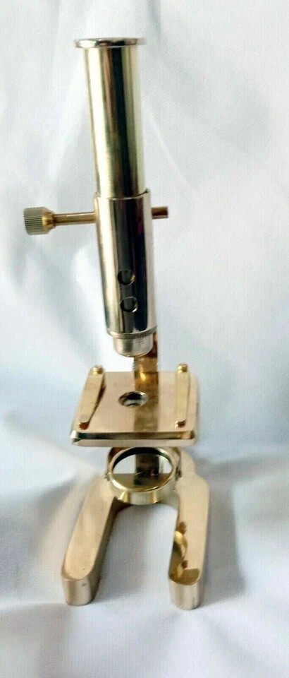 Antique Vintage Solid Brass Microscope Student Microscope 7 Inches Shiny Brass