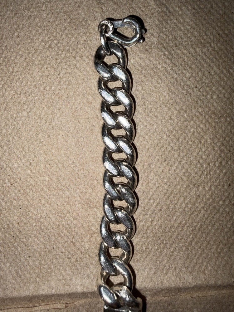 WWII US Military Sterling Silver 925 ID Bracelet Engraved - 7.25 in