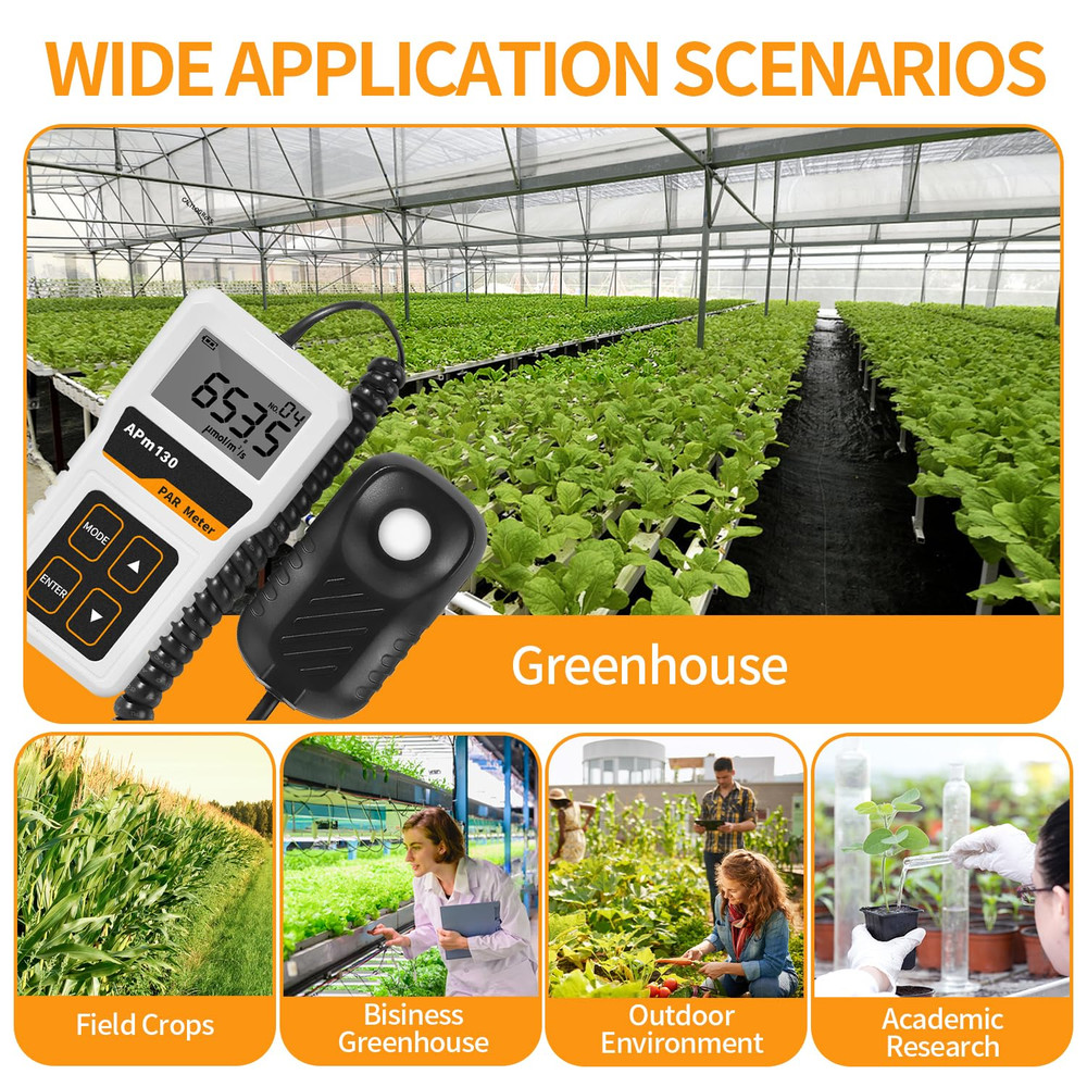 PAR Meter for LED Grow Lights,High Precision and Split Design PPFD Meter with 40