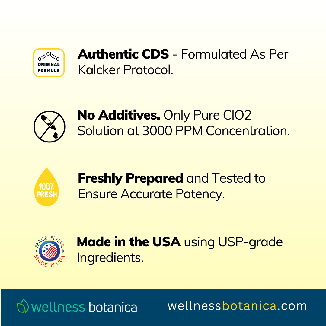 CDS Water Purification Solution 250ml 8.4oz - Ready to Use Pure Drops (In Glass)