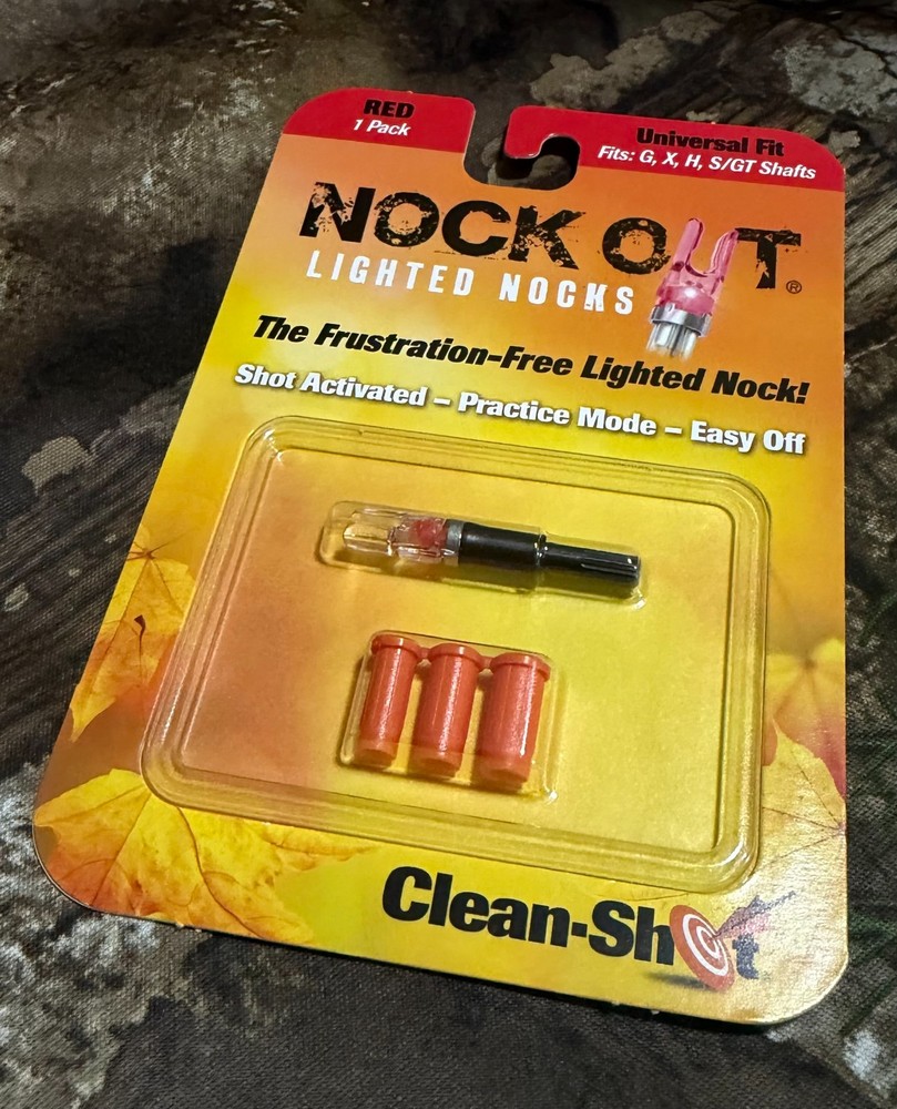 NockOut Lighted Nocks Red Universal Fit Single Nock for Compound Bow