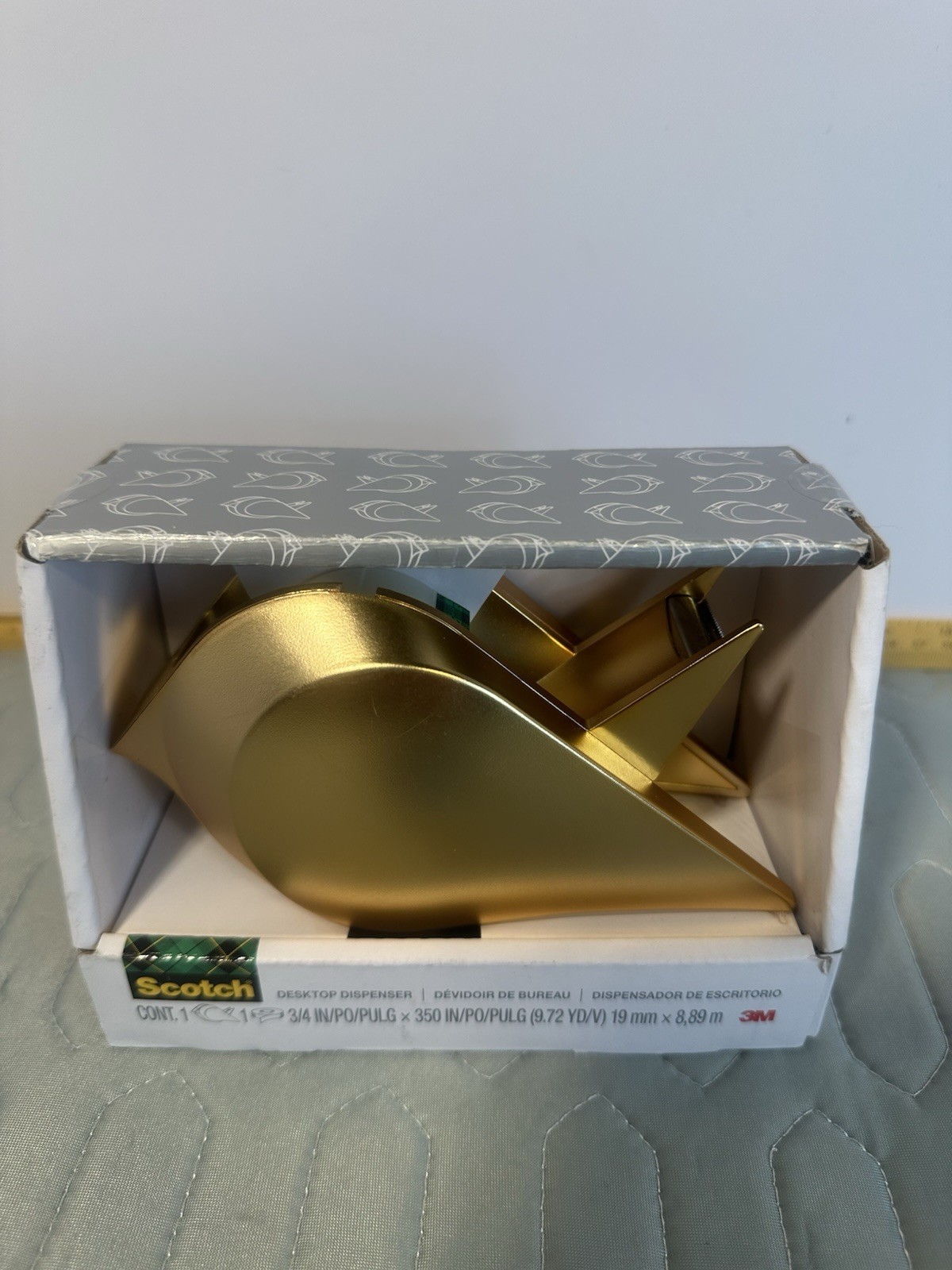 Scotch Gold Tape Dispenser Desktop Modern Desk Tape Holder Office Decor 3M New