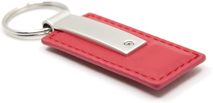 Au-TOMOTIVE GOLD Rectangular Leather Key Chain Compatible for Acura (Red)