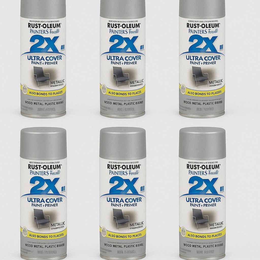 Rust-Oleum 249128 2X Ultra Aluminum Metallic Spray Paint 12 oz. (Pack of 6)