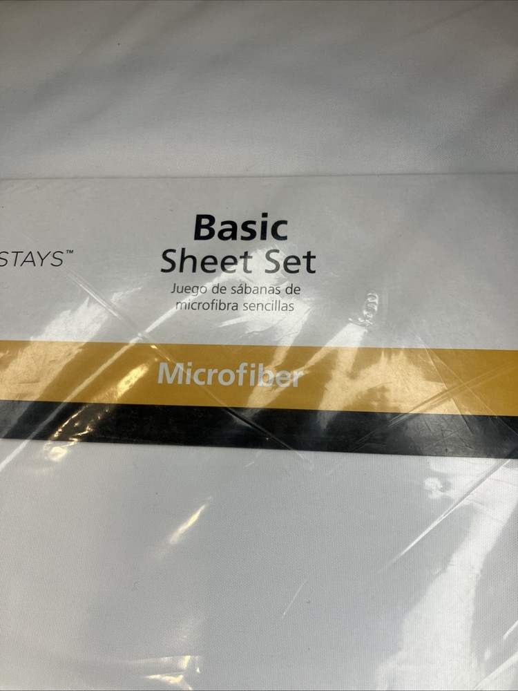 NEW Mainstays Microfiber 3 Piece Sheet Set Twin ~ White